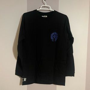 Men’s Chrome Hearts Black Blue Long Sleeve Shirt size medium